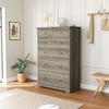 image:imageVINGLI 3 Drawer Dresser with Charging Station Small Dresser Grey Chest of Drawers 315 W Gray Wood Dressers for Bedroom Living Room Hallway Home Office 1575 D x 315 W x 315 HRustic Grey