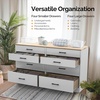 image:imageVINGLI 3 Drawer Dresser with Charging Station Small Dresser Grey Chest of Drawers 315 W Gray Wood Dressers for Bedroom Living Room Hallway Home Office 1575 D x 315 W x 315 HWhite  Brown