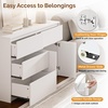 image:imageVINGLI 3 Drawer Dresser with Charging Station Small Dresser Grey Chest of Drawers 315 W Gray Wood Dressers for Bedroom Living Room Hallway Home Office 1575 D x 315 W x 315 HWhite