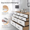 image:imageVINGLI 3 Drawer Dresser with Charging Station Small Dresser Grey Chest of Drawers 315 W Gray Wood Dressers for Bedroom Living Room Hallway Home Office 1575 D x 315 W x 315 HWhite  Brown
