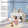 image:imageVINGLI 3 Drawer Dresser with Charging Station Small Dresser Grey Chest of Drawers 315 W Gray Wood Dressers for Bedroom Living Room Hallway Home Office 1575 D x 315 W x 315 HWhite  Brown