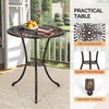 image:imageVINGLI 3 PCS Outdoor Bistro Set Outdoor Patio Set AllWeather Cast Aluminum Bistro Table Set Bistro Table and Chairs Set of 2 for Backyard Garden Balcony Bronze RoseBronze
