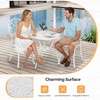 image:imageVINGLI 3 PCS Outdoor Bistro Set Outdoor Patio Set AllWeather Cast Aluminum Bistro Table Set Bistro Table and Chairs Set of 2 for Backyard Garden Balcony Bronze RoseWhite