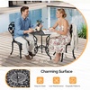 image:imageVINGLI 3 PCS Outdoor Bistro Set Outdoor Patio Set AllWeather Cast Aluminum Bistro Table Set Bistro Table and Chairs Set of 2 for Backyard Garden Balcony Bronze RoseRose