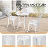 image:imageVINGLI 3 PCS Outdoor Bistro Set Outdoor Patio Set AllWeather Cast Aluminum Bistro Table Set Bistro Table and Chairs Set of 2 for Backyard Garden Balcony Bronze RoseWhite
