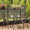 image:imageVINGLI 3 PCS Outdoor Bistro Set Outdoor Patio Set AllWeather Cast Aluminum Bistro Table Set Bistro Table and Chairs Set of 2 for Backyard Garden Balcony Bronze RoseBronze