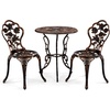 image:imageVINGLI 3 PCS Outdoor Bistro Set Outdoor Patio Set AllWeather Cast Aluminum Bistro Table Set Bistro Table and Chairs Set of 2 for Backyard Garden Balcony Bronze RoseRose