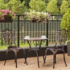 image:imageVINGLI 3 PCS Outdoor Bistro Set Outdoor Patio Set AllWeather Cast Aluminum Bistro Table Set Bistro Table and Chairs Set of 2 for Backyard Garden Balcony Bronze RoseBronze