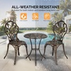 image:imageVINGLI 3 PCS Outdoor Bistro Set Outdoor Patio Set AllWeather Cast Aluminum Bistro Table Set Bistro Table and Chairs Set of 2 for Backyard Garden Balcony Bronze RoseBronze
