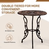 image:imageVINGLI 3 PCS Outdoor Bistro Set Outdoor Patio Set AllWeather Cast Aluminum Bistro Table Set Bistro Table and Chairs Set of 2 for Backyard Garden Balcony Bronze RoseRose