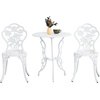 image:imageVINGLI 3 PCS Outdoor Bistro Set Outdoor Patio Set AllWeather Cast Aluminum Bistro Table Set Bistro Table and Chairs Set of 2 for Backyard Garden Balcony Bronze RoseRose