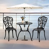 image:imageVINGLI 3 PCS Outdoor Bistro Set Outdoor Patio Set AllWeather Cast Aluminum Bistro Table Set Bistro Table and Chairs Set of 2 for Backyard Garden Balcony Bronze RoseBlack