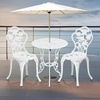 image:imageVINGLI 3 PCS Outdoor Bistro Set Outdoor Patio Set AllWeather Cast Aluminum Bistro Table Set Bistro Table and Chairs Set of 2 for Backyard Garden Balcony Bronze RoseWhite