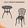 image:imageVINGLI 3 PCS Outdoor Bistro Set Outdoor Patio Set AllWeather Cast Aluminum Bistro Table Set Bistro Table and Chairs Set of 2 for Backyard Garden Balcony Bronze RoseBlack