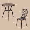 image:imageVINGLI 3 PCS Outdoor Bistro Set Outdoor Patio Set AllWeather Cast Aluminum Bistro Table Set Bistro Table and Chairs Set of 2 for Backyard Garden Balcony Bronze RoseBronze