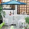 image:imageVINGLI 3 PCS Outdoor Bistro Set Outdoor Patio Set AllWeather Cast Aluminum Bistro Table Set Bistro Table and Chairs Set of 2 for Backyard Garden Balcony Bronze RoseWhite