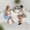 image:imageVINGLI 3 PCS Outdoor Bistro Set Outdoor Patio Set AllWeather Cast Aluminum Bistro Table Set Bistro Table and Chairs Set of 2 for Backyard Garden Balcony Bronze RoseRose