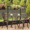 image:imageVINGLI 3 PCS Outdoor Bistro Set Outdoor Patio Set AllWeather Cast Aluminum Bistro Table Set Bistro Table and Chairs Set of 2 for Backyard Garden Balcony Bronze RoseRose