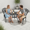 image:imageVINGLI 3 PCS Outdoor Bistro Set Outdoor Patio Set AllWeather Cast Aluminum Bistro Table Set Bistro Table and Chairs Set of 2 for Backyard Garden Balcony Bronze RoseBlack
