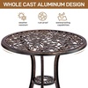 image:imageVINGLI 3 PCS Outdoor Bistro Set Outdoor Patio Set AllWeather Cast Aluminum Bistro Table Set Bistro Table and Chairs Set of 2 for Backyard Garden Balcony Bronze RoseBronze