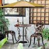 image:imageVINGLI 3 PCS Outdoor Bistro Set Outdoor Patio Set AllWeather Cast Aluminum Bistro Table Set Bistro Table and Chairs Set of 2 for Backyard Garden Balcony Bronze RoseRose