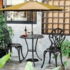 image:imageVINGLI 3 PCS Outdoor Bistro Set Outdoor Patio Set AllWeather Cast Aluminum Bistro Table Set Bistro Table and Chairs Set of 2 for Backyard Garden Balcony Bronze RoseBlack