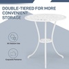 image:imageVINGLI 3 PCS Outdoor Bistro Set Outdoor Patio Set AllWeather Cast Aluminum Bistro Table Set Bistro Table and Chairs Set of 2 for Backyard Garden Balcony Bronze RoseWhite