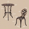 image:imageVINGLI 3 PCS Outdoor Bistro Set Outdoor Patio Set AllWeather Cast Aluminum Bistro Table Set Bistro Table and Chairs Set of 2 for Backyard Garden Balcony Bronze RoseRose