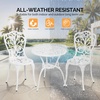 image:imageVINGLI 3 PCS Outdoor Bistro Set Outdoor Patio Set AllWeather Cast Aluminum Bistro Table Set Bistro Table and Chairs Set of 2 for Backyard Garden Balcony Bronze RoseWhite