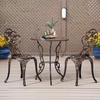 image:imageVINGLI 3 PCS Outdoor Bistro Set Outdoor Patio Set AllWeather Cast Aluminum Bistro Table Set Bistro Table and Chairs Set of 2 for Backyard Garden Balcony Bronze RoseRose