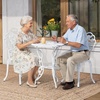 image:imageVINGLI 3 PCS Outdoor Bistro Set Outdoor Patio Set AllWeather Cast Aluminum Bistro Table Set Bistro Table and Chairs Set of 2 for Backyard Garden Balcony Bronze RoseRose