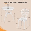 image:imageVINGLI 3 PCS Outdoor Bistro Set Outdoor Patio Set AllWeather Cast Aluminum Bistro Table Set Bistro Table and Chairs Set of 2 for Backyard Garden Balcony Bronze RoseWhite