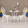 image:imageVINGLI 3 PCS Outdoor Bistro Set Outdoor Patio Set AllWeather Cast Aluminum Bistro Table Set Bistro Table and Chairs Set of 2 for Backyard Garden Balcony Bronze RoseWhite