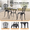 image:imageVINGLI 3 PCS Outdoor Bistro Set Outdoor Patio Set AllWeather Cast Aluminum Bistro Table Set Bistro Table and Chairs Set of 2 for Backyard Garden Balcony Bronze RoseBlack