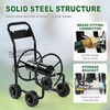 image:imageVINGLI 300FT 58in Garden Hose Reel Cart 4Wheel Portable Residential Hose Reel Cart Hose Guide System with Storage Basket Rust Resistant for Family Yard Garden and Farm BlackBlack