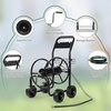 image:imageVINGLI 300FT 58in Garden Hose Reel Cart 4Wheel Portable Residential Hose Reel Cart Hose Guide System with Storage Basket Rust Resistant for Family Yard Garden and Farm BlackBlack