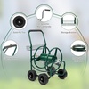 image:imageVINGLI 300FT 58in Garden Hose Reel Cart 4Wheel Portable Residential Hose Reel Cart Hose Guide System with Storage Basket Rust Resistant for Family Yard Garden and Farm BlackGreen