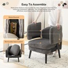 image:imageVINGLI 303 Wide Modern Barrel Accent Armchair with Track Armrest Solid Wooden Legs Comfy Upholstered Club Chair Round Single Home Sofa for Living Room Bedroom Reading Room Corduroy GreyGrey
