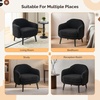 image:imageVINGLI 303 Wide Modern Barrel Accent Armchair with Track Armrest Solid Wooden Legs Comfy Upholstered Club Chair Round Single Home Sofa for Living Room Bedroom Reading Room Corduroy GreyBlack