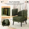 image:imageVINGLI 303 Wide Modern Barrel Accent Armchair with Track Armrest Solid Wooden Legs Comfy Upholstered Club Chair Round Single Home Sofa for Living Room Bedroom Reading Room Corduroy GreyGreen