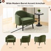 image:imageVINGLI 303 Wide Modern Barrel Accent Armchair with Track Armrest Solid Wooden Legs Comfy Upholstered Club Chair Round Single Home Sofa for Living Room Bedroom Reading Room Corduroy GreyGreen