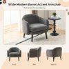 image:imageVINGLI 303 Wide Modern Barrel Accent Armchair with Track Armrest Solid Wooden Legs Comfy Upholstered Club Chair Round Single Home Sofa for Living Room Bedroom Reading Room Corduroy GreyGrey