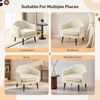 image:imageVINGLI 303 Wide Modern Barrel Accent Armchair with Track Armrest Solid Wooden Legs Comfy Upholstered Club Chair Round Single Home Sofa for Living Room Bedroom Reading Room Corduroy GreyBeige