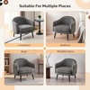image:imageVINGLI 303 Wide Modern Barrel Accent Armchair with Track Armrest Solid Wooden Legs Comfy Upholstered Club Chair Round Single Home Sofa for Living Room Bedroom Reading Room Corduroy GreyGrey