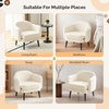 image:imageVINGLI 303 Wide Modern Barrel Accent Armchair with Track Armrest Solid Wooden Legs Comfy Upholstered Club Chair Round Single Home Sofa for Living Room Bedroom Reading Room Corduroy GreyWhite
