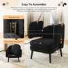 image:imageVINGLI 303 Wide Modern Barrel Accent Armchair with Track Armrest Solid Wooden Legs Comfy Upholstered Club Chair Round Single Home Sofa for Living Room Bedroom Reading Room Corduroy GreyBlack