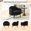 image:imageVINGLI 303 Wide Modern Barrel Accent Armchair with Track Armrest Solid Wooden Legs Comfy Upholstered Club Chair Round Single Home Sofa for Living Room Bedroom Reading Room Corduroy GreyBlack