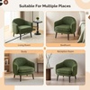 image:imageVINGLI 303 Wide Modern Barrel Accent Armchair with Track Armrest Solid Wooden Legs Comfy Upholstered Club Chair Round Single Home Sofa for Living Room Bedroom Reading Room Corduroy GreyGreen