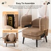 image:imageVINGLI 303 Wide Modern Barrel Accent Armchair with Track Armrest Solid Wooden Legs Comfy Upholstered Club Chair Round Single Home Sofa for Living Room Bedroom Reading Room Corduroy GreyKhaki