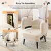 image:imageVINGLI 303 Wide Modern Barrel Accent Armchair with Track Armrest Solid Wooden Legs Comfy Upholstered Club Chair Round Single Home Sofa for Living Room Bedroom Reading Room Corduroy GreyWhite